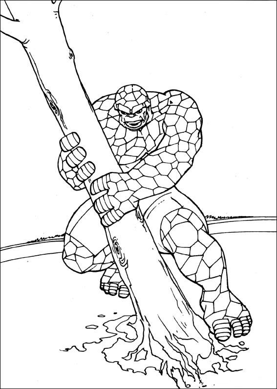 Fisă de colorat cu Cei patru fantastici de colorat p12