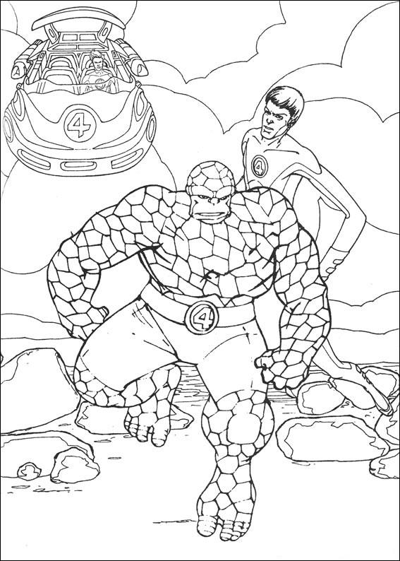 Fisă de colorat cu Cei patru fantastici de colorat p13