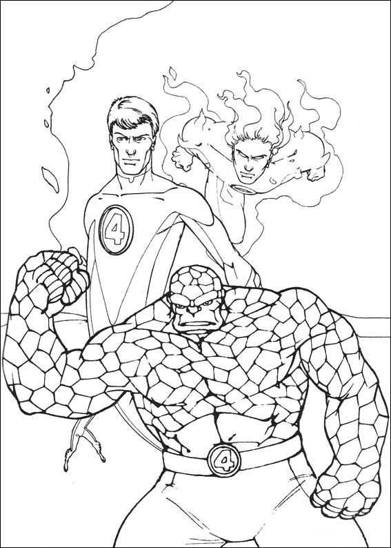 Fisă de colorat cu Cei patru fantastici de colorat p15