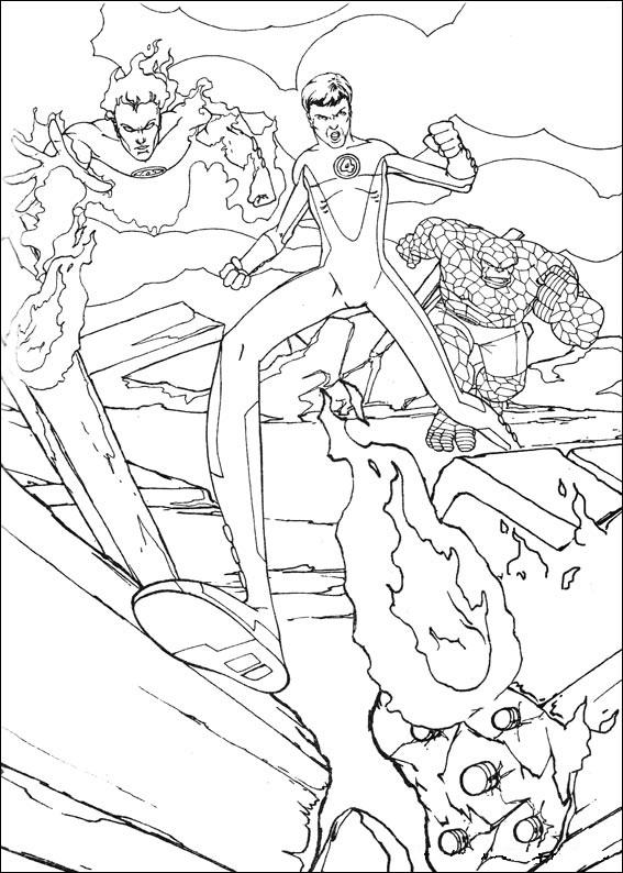 Fisă de colorat cu Cei patru fantastici de colorat p20