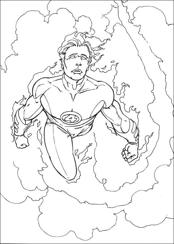 Fisă de colorat cu Cei patru fantastici de colorat p23