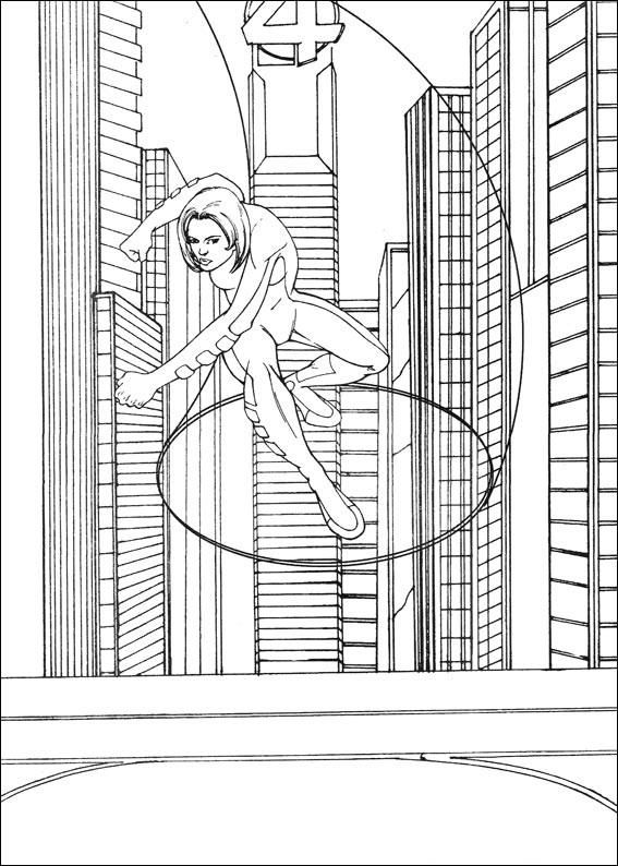 Fisă de colorat cu Cei patru fantastici de colorat p30