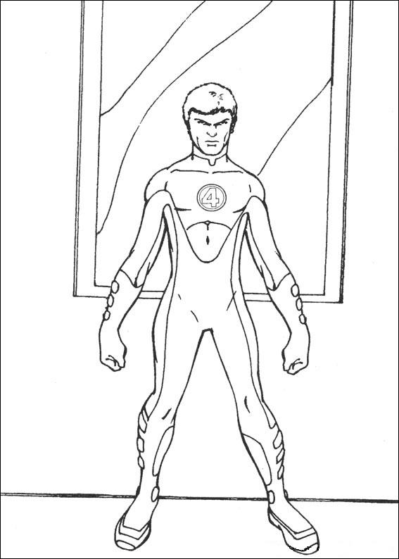 Fisă de colorat cu Cei patru fantastici de colorat p43