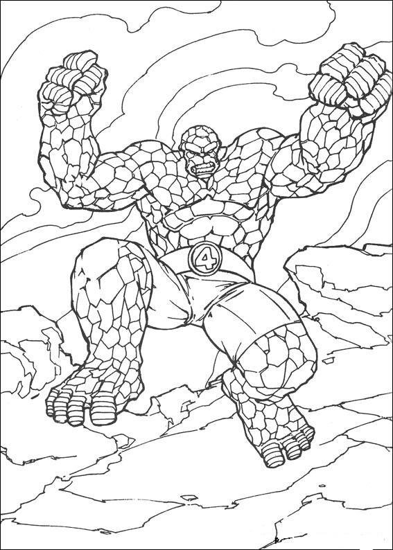 Fisă de colorat cu Cei patru fantastici de colorat p46