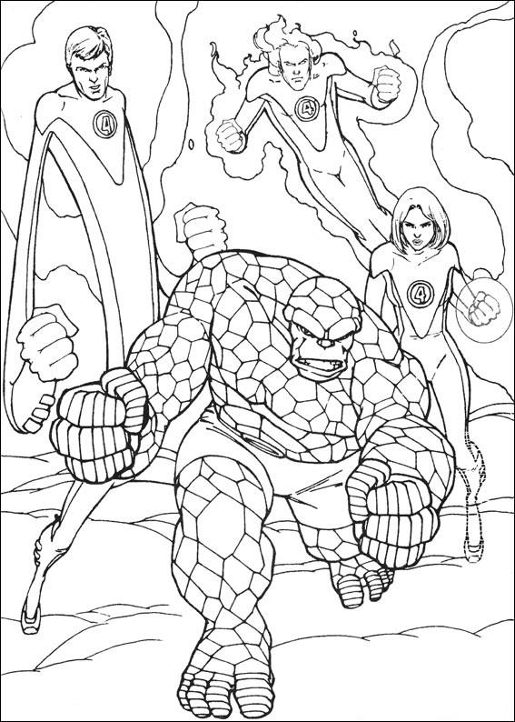 Fisă de colorat cu Cei patru fantastici de colorat p57
