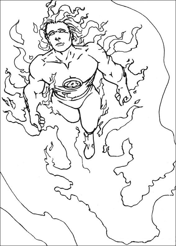 Fisă de colorat cu Cei patru fantastici de colorat p58