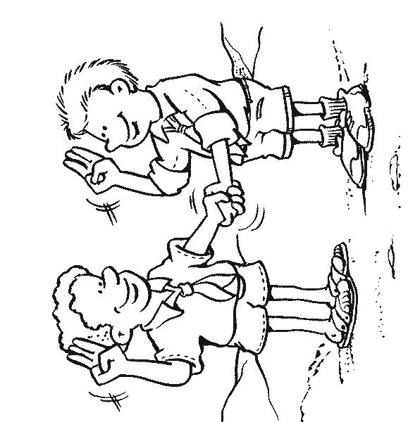 Fisă de colorat cu Cercetasi de colorat p08