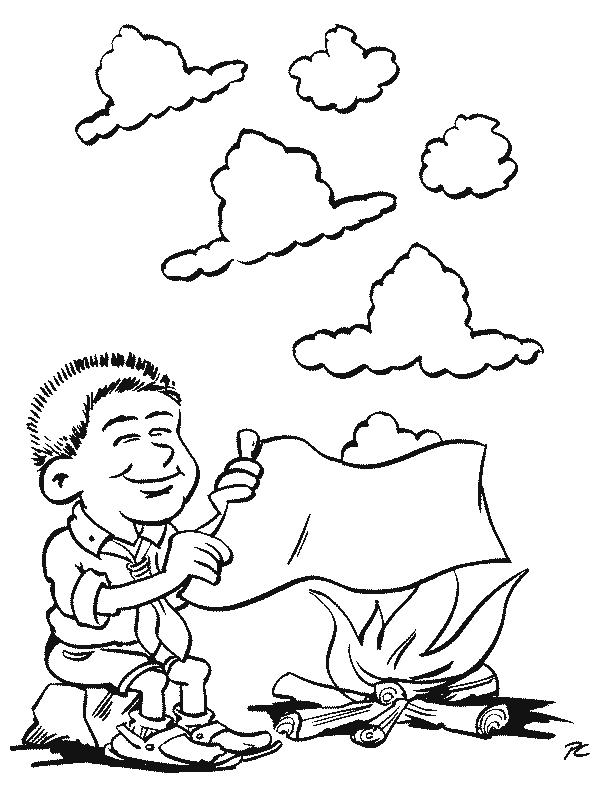 Fisă de colorat cu Cercetasi de colorat p16