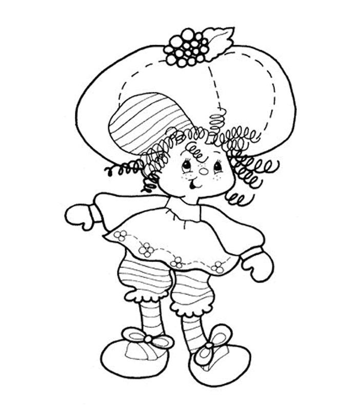 Fisă de colorat cu Charlotta cu capsuni de colorat p03