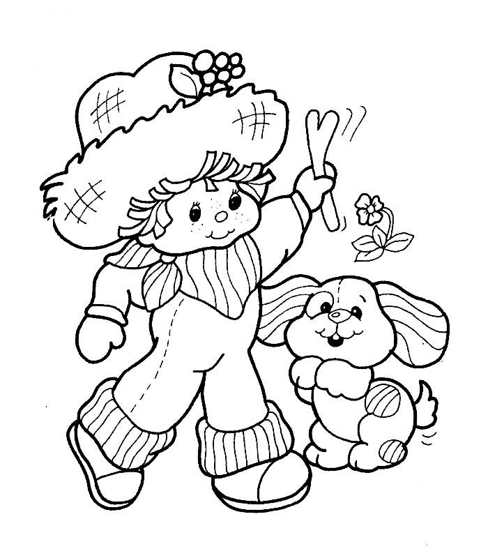 Fisă de colorat cu Charlotta cu capsuni de colorat p05