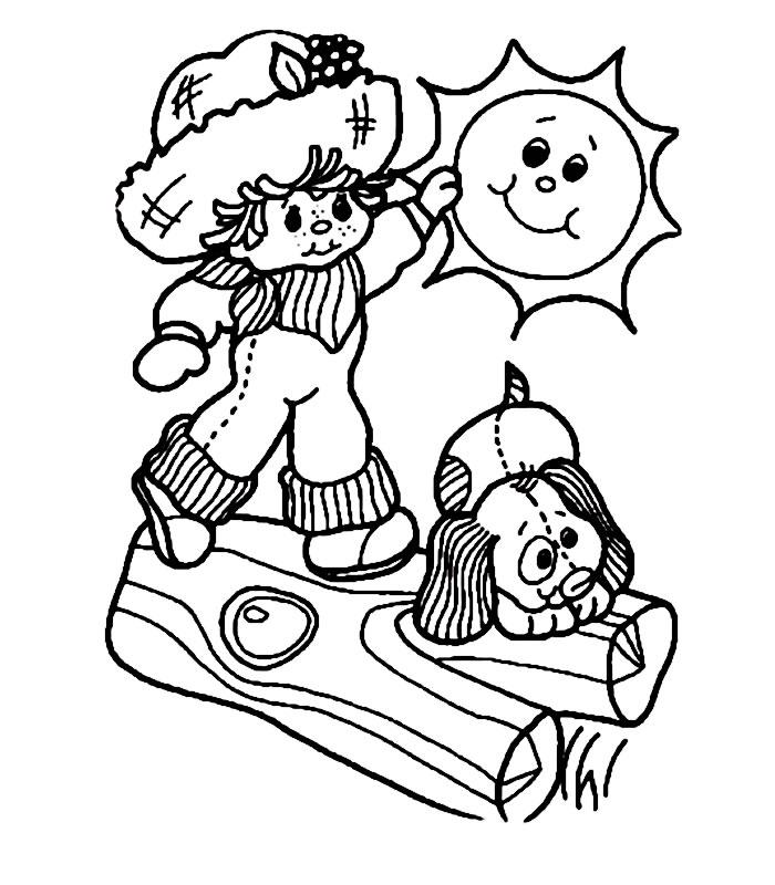 Fisă de colorat cu Charlotta cu capsuni de colorat p06