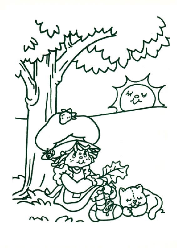 Fisă de colorat cu Charlotta cu capsuni de colorat p08