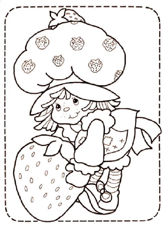 Fisă de colorat cu Charlotta cu capsuni de colorat p15