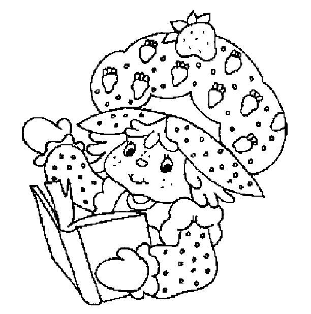 Fisă de colorat cu Charlotta cu capsuni de colorat p16