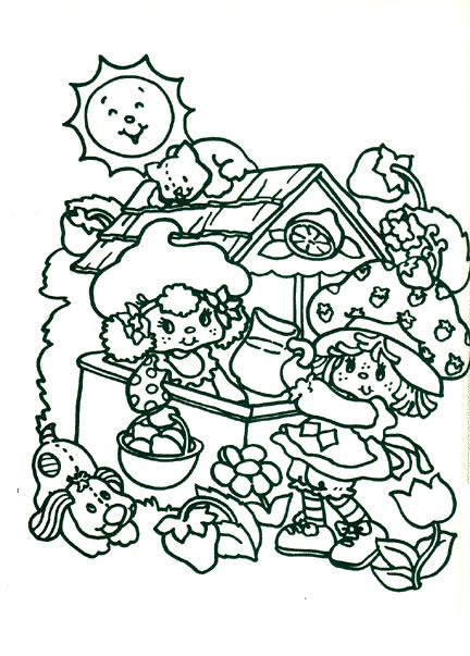 Fisă de colorat cu Charlotta cu capsuni de colorat p23