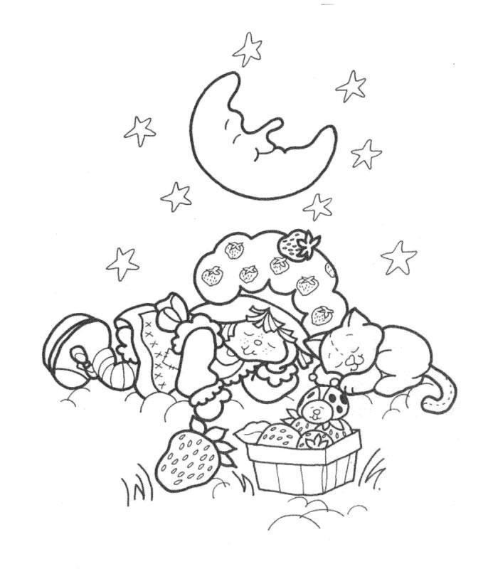 Fisă de colorat cu Charlotta cu capsuni de colorat p44