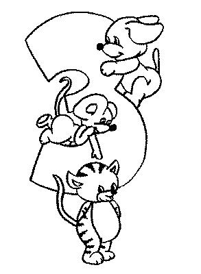 Fisă de colorat cu Cifre de colorat p03