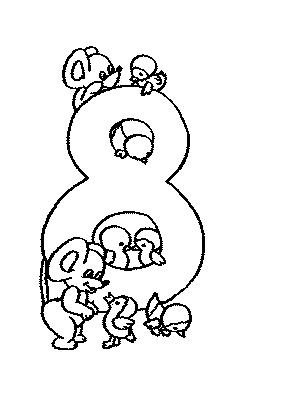 Fisă de colorat cu Cifre de colorat p08