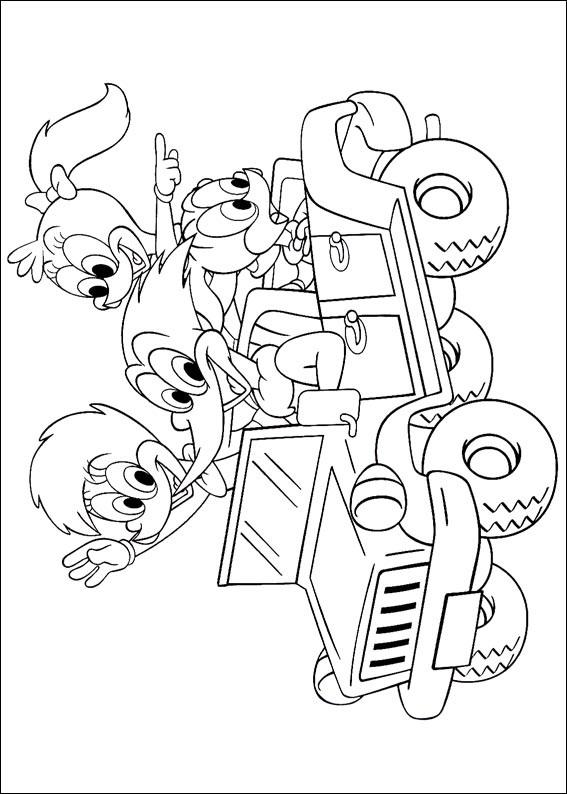 Fisă de colorat cu Ciocanitoarea woody de colorat p14