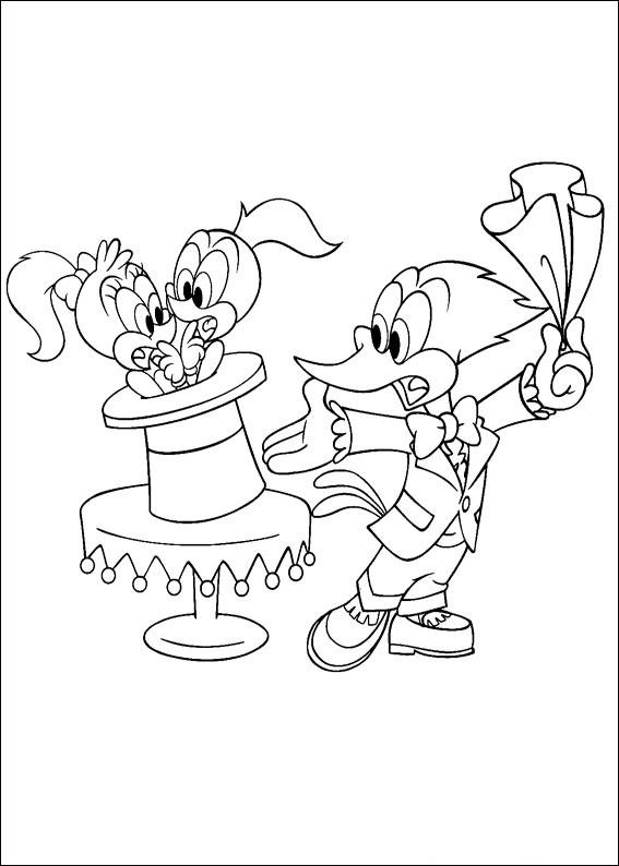 Fisă de colorat cu Ciocanitoarea woody de colorat p17