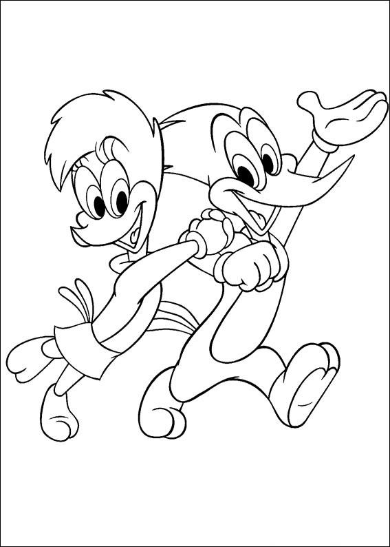 Fisă de colorat cu Ciocanitoarea woody de colorat p21