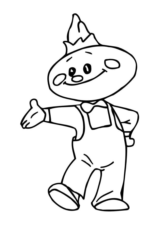 Fisă de colorat cu Cipollino de colorat p01