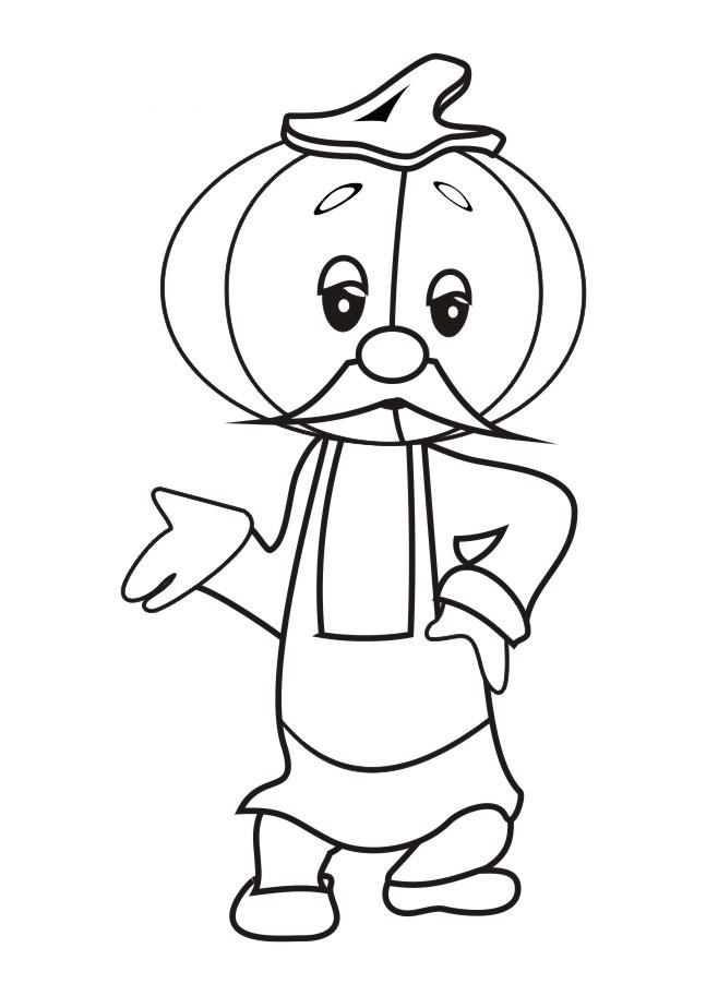 Fisă de colorat cu Cipollino de colorat p03