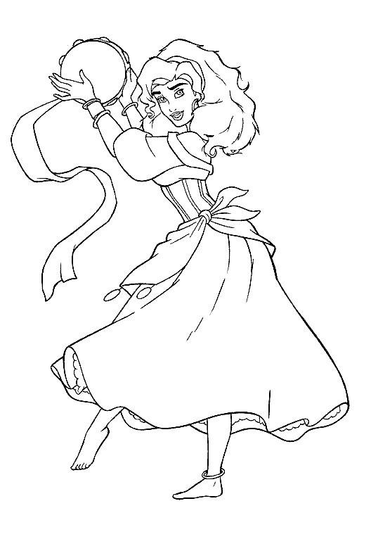 Fisă de colorat cu Cocosatul de la notre dame de colorat p12