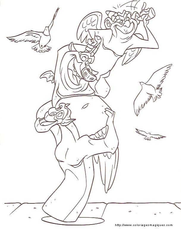 Fisă de colorat cu Cocosatul de la notre dame de colorat p19