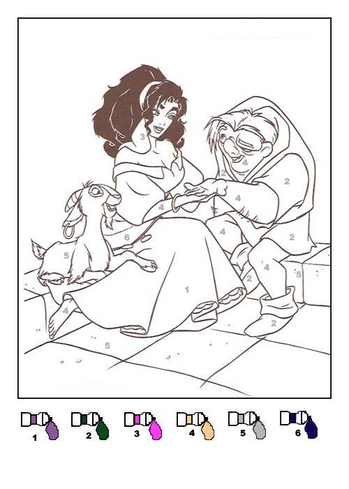 Fisă de colorat cu Cocosatul de la notre dame de colorat p22