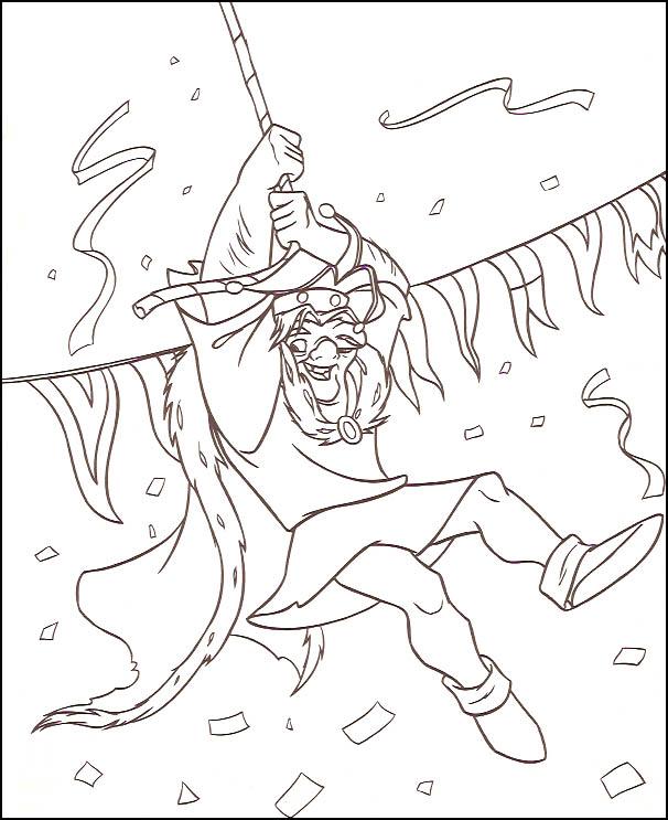 Fisă de colorat cu Cocosatul de la notre dame de colorat p23