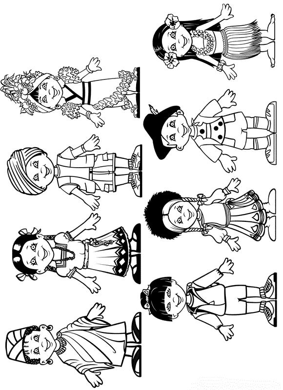 Fisă de colorat cu Copii de pretutindeni de colorat p26