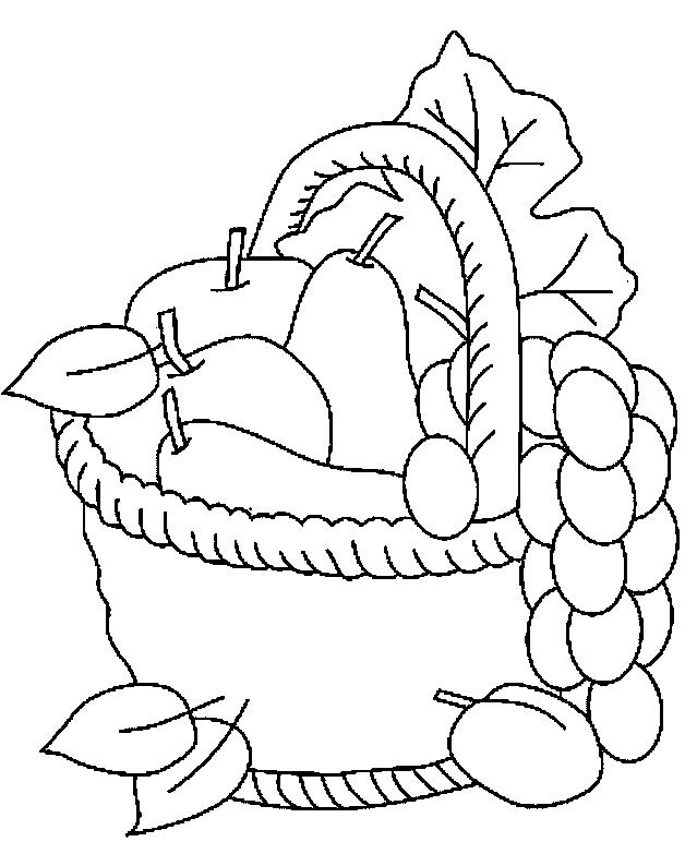 Fisă de colorat cu Cos cu fructe de colorat p14