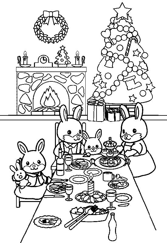 Fisă de colorat cu Craciun animale de colorat p18