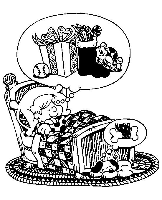 Fisă de colorat cu Craciun cadouri de colorat p01