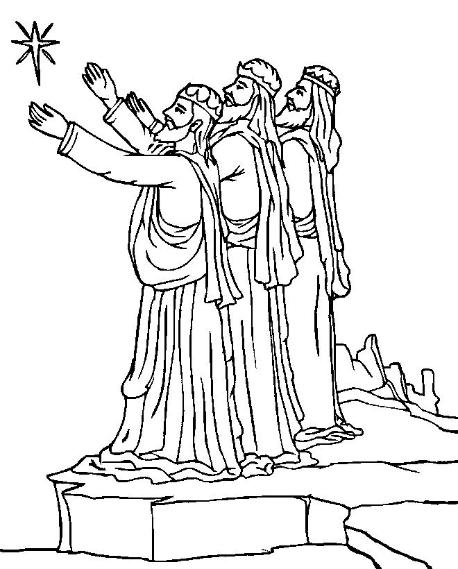 Fisă de colorat cu Craciun cei trei magi de colorat p12