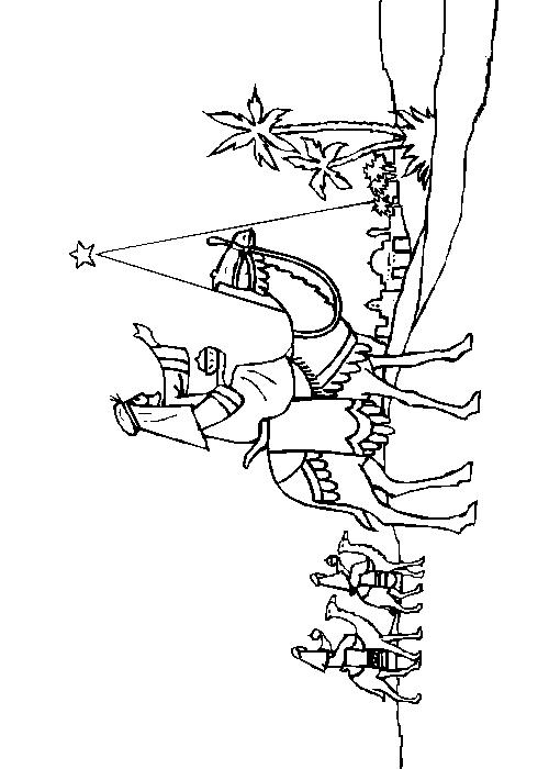 Fisă de colorat cu Craciun cei trei magi de colorat p21