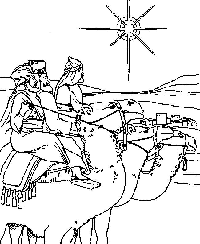 Fisă de colorat cu Craciun cei trei magi de colorat p28