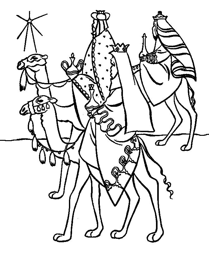 Fisă de colorat cu Craciun cei trei magi de colorat p29