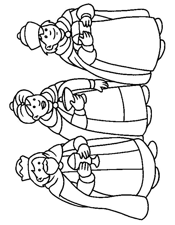 Fisă de colorat cu Craciun cei trei magi de colorat p30