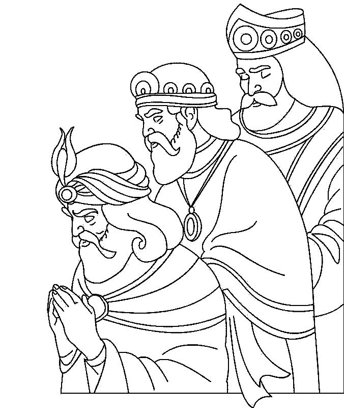 Fisă de colorat cu Craciun cei trei magi de colorat p31