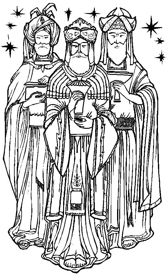 Fisă de colorat cu Craciun cei trei magi de colorat p32