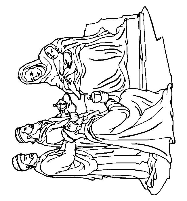 Fisă de colorat cu Craciun cei trei magi de colorat p34