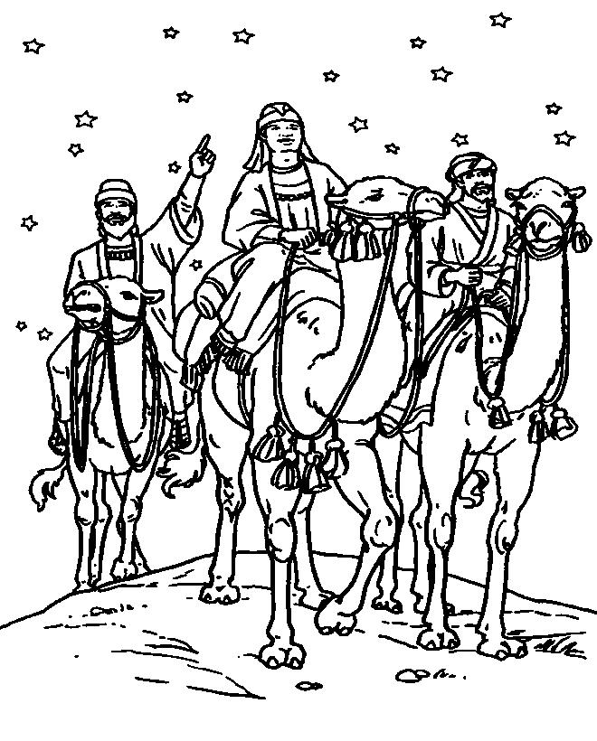 Fisă de colorat cu Craciun cei trei magi de colorat p36