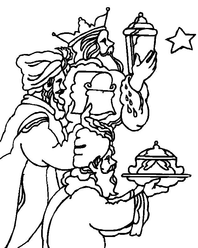 Fisă de colorat cu Craciun cei trei magi de colorat p39