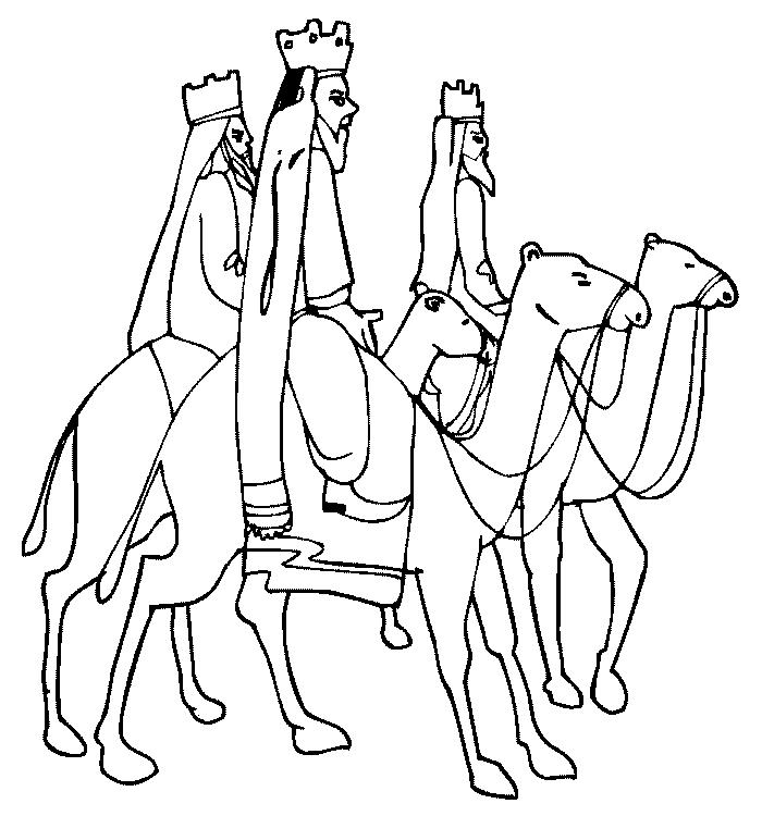 Fisă de colorat cu Craciun cei trei magi de colorat p41