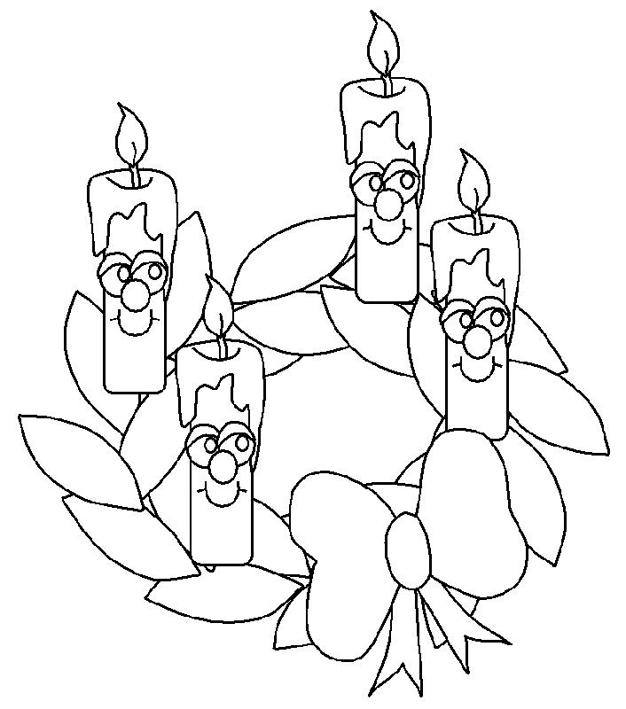 Fisă de colorat cu Craciun faclii de colorat p03