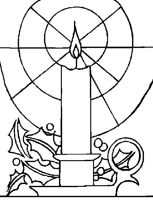 Fisă de colorat cu Craciun faclii de colorat p04