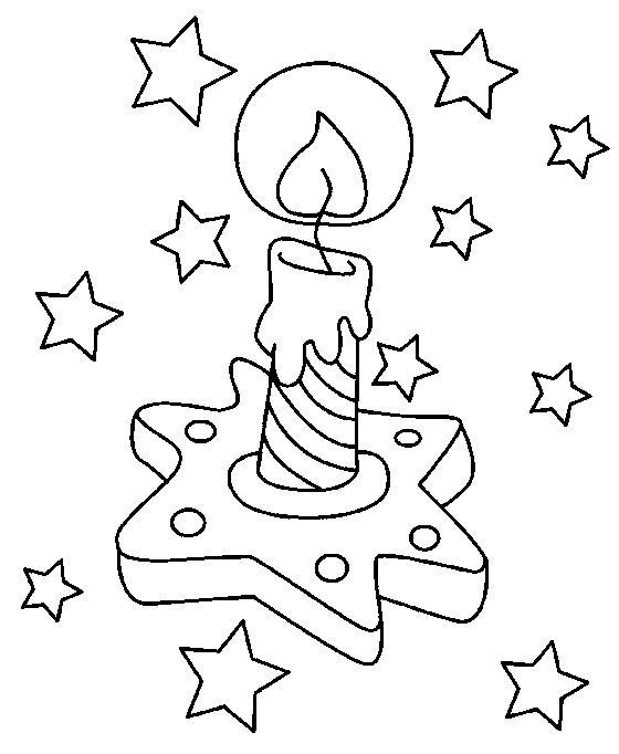 Fisă de colorat cu Craciun faclii de colorat p05