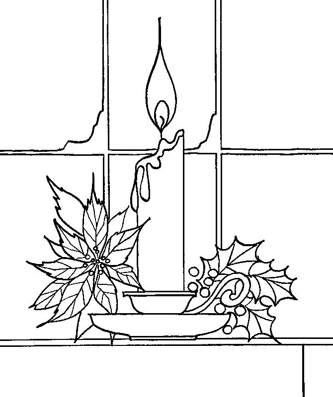 Fisă de colorat cu Craciun faclii de colorat p08